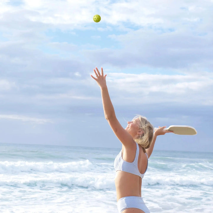 WOODEN PICKLEBALL SET THE VACAY OLIVE - BeachLife Concept