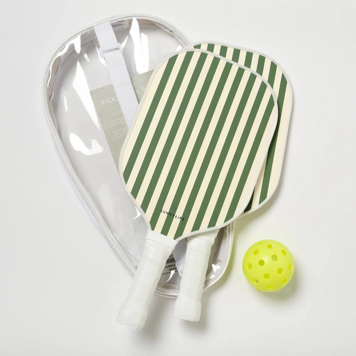 WOODEN PICKLEBALL SET THE VACAY OLIVE - BeachLife Concept