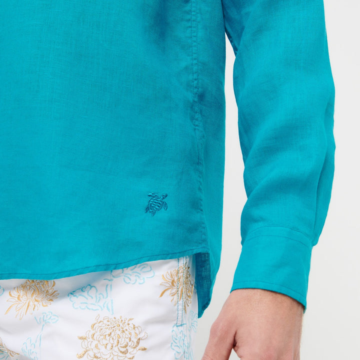 CHEMISE LIN HOMME UNI CAROUBIS
