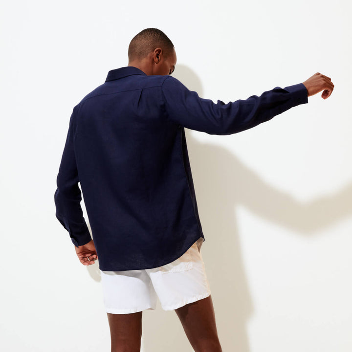 CHEMISE LIN HOMME UNI CAROUBIS