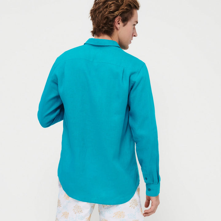 CHEMISE LIN HOMME UNI CAROUBIS