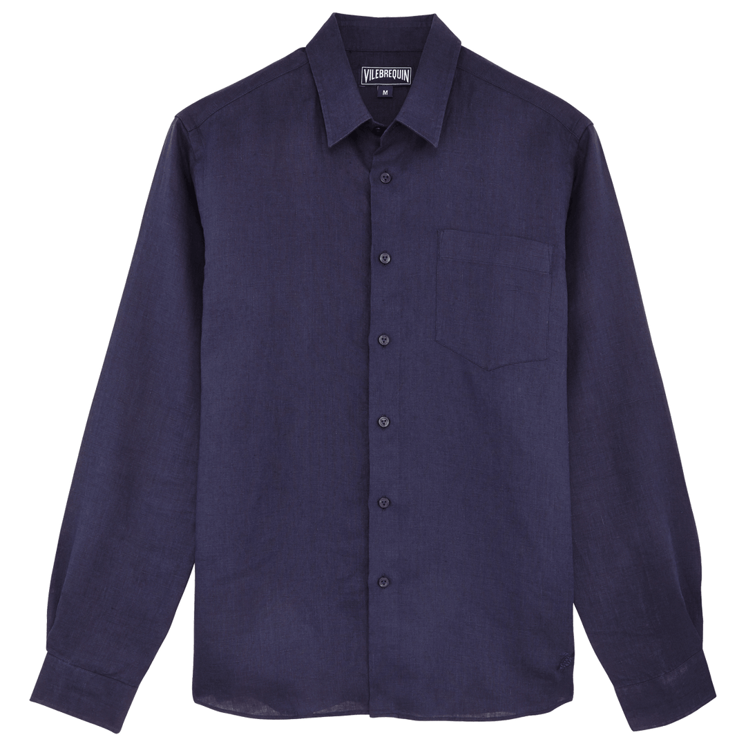 CHEMISE LIN HOMME UNI CAROUBIS