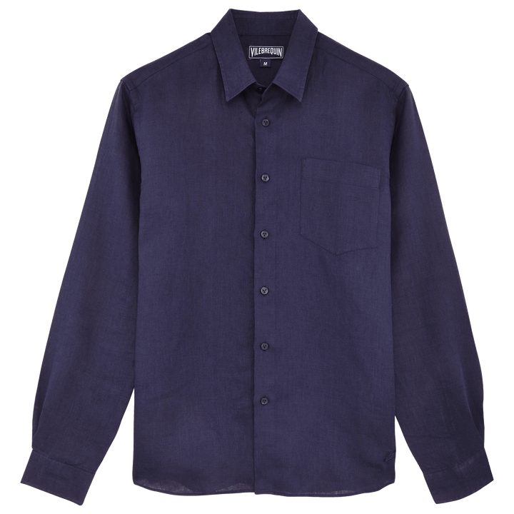 CHEMISE LIN HOMME UNI CAROUBIS