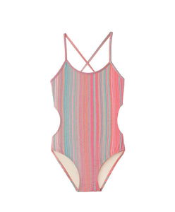 NEWPORT STRIPE AYAH CUT OUT ONE PIECE