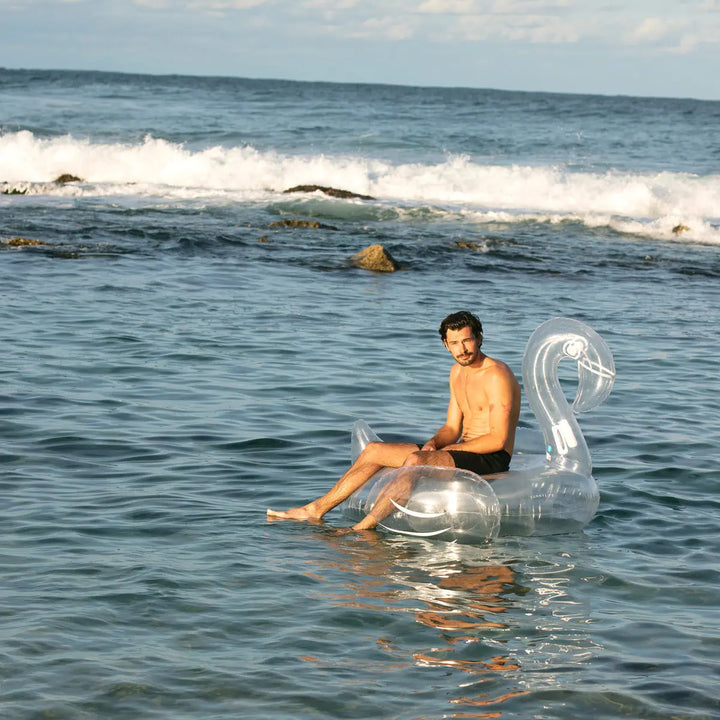 RIDE ON FLAMINGO CLEAR INFLATABLE BeachLife Concept