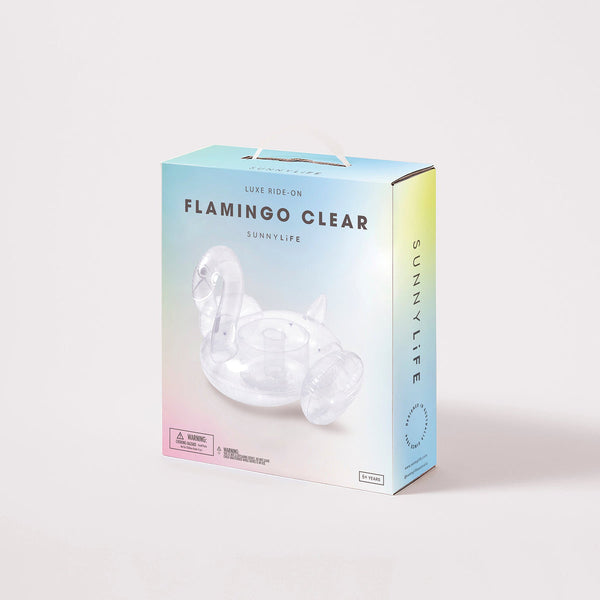RIDE ON FLAMINGO CLEAR INFLATABLE